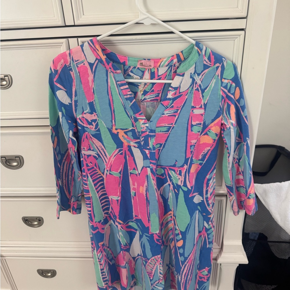 Lilly Pulitzer Pink and Blue Patterned Dress